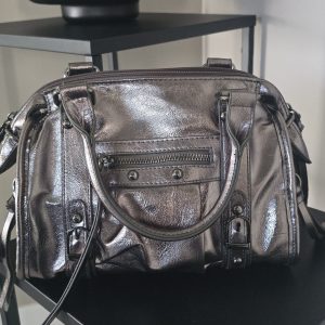 Sac à main métallisé argenté