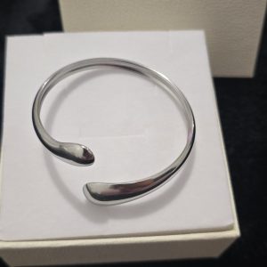 Bracelet manchette argenté